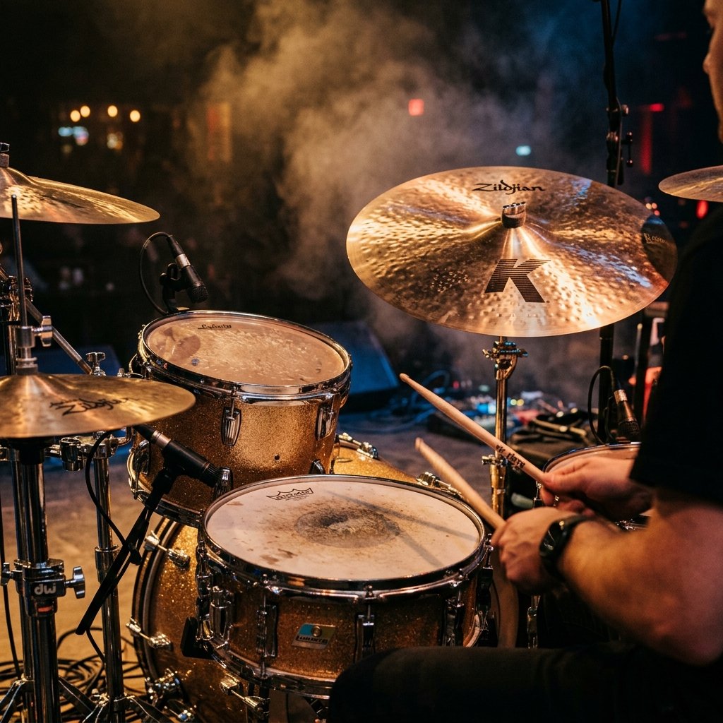 Drums Lesson Background - Drum set and snare rudiments